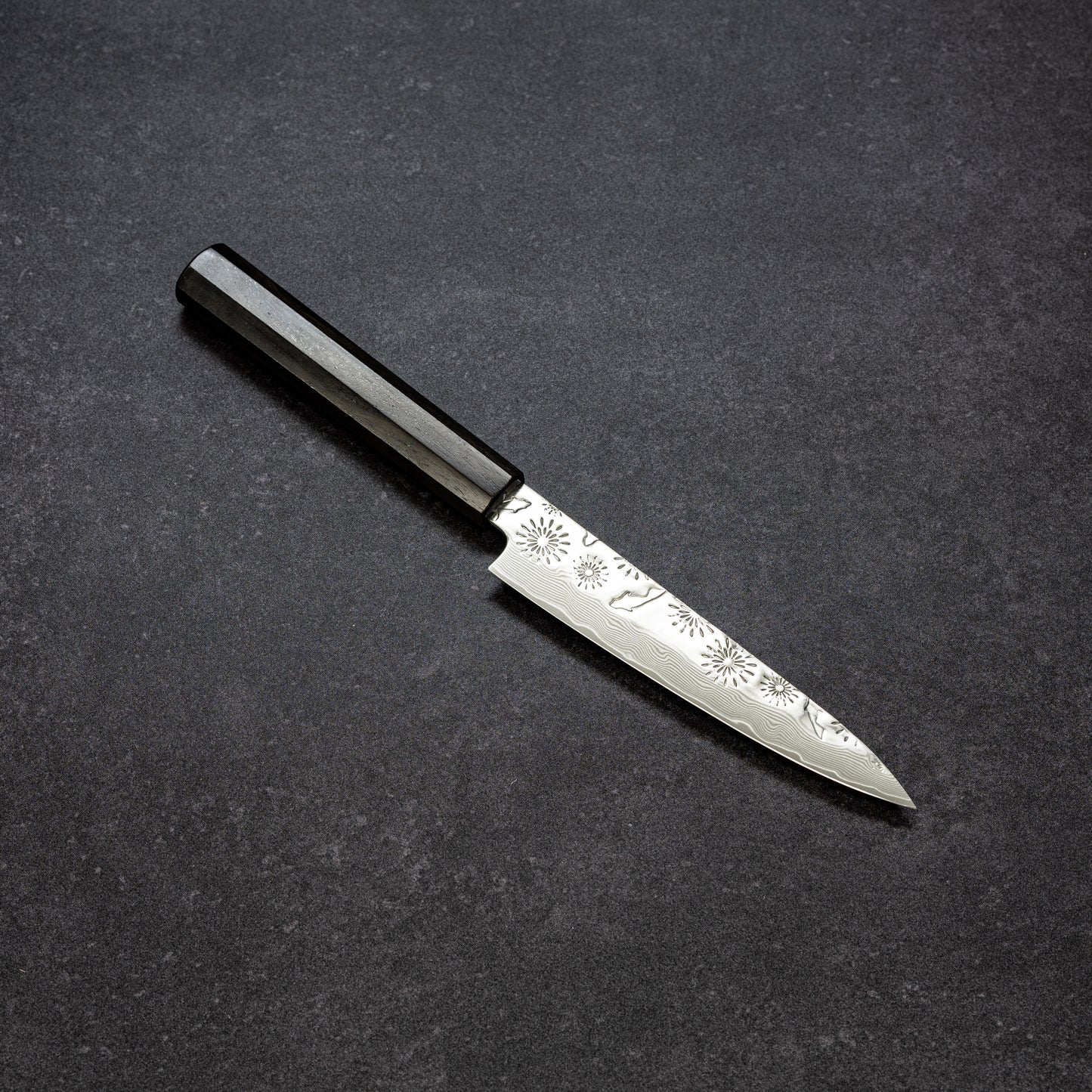 Fireworks & Goldfish Hammered Finish 67lays Damascus Petty 135mm