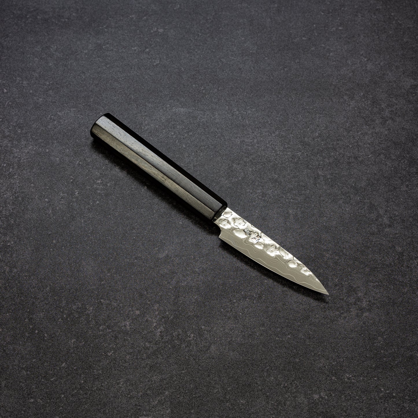 Polished Cherry Blossoms Hammered Finish 67lays Damascus Paring 90mm