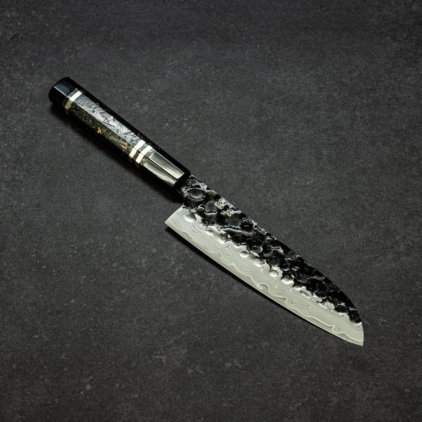 Black Cherry Blossoms Hammered Finish 67lays Damascus 7 Knives Set