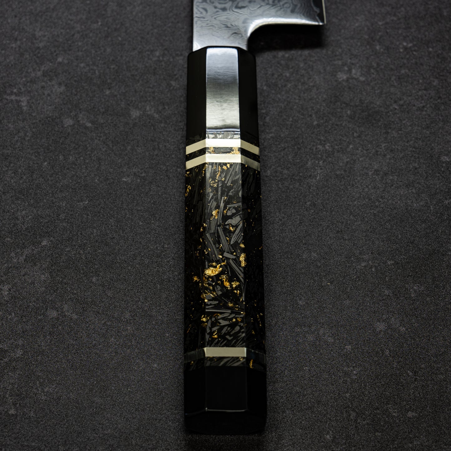 Black Coated 67lays Damascus Santoku 180mm
