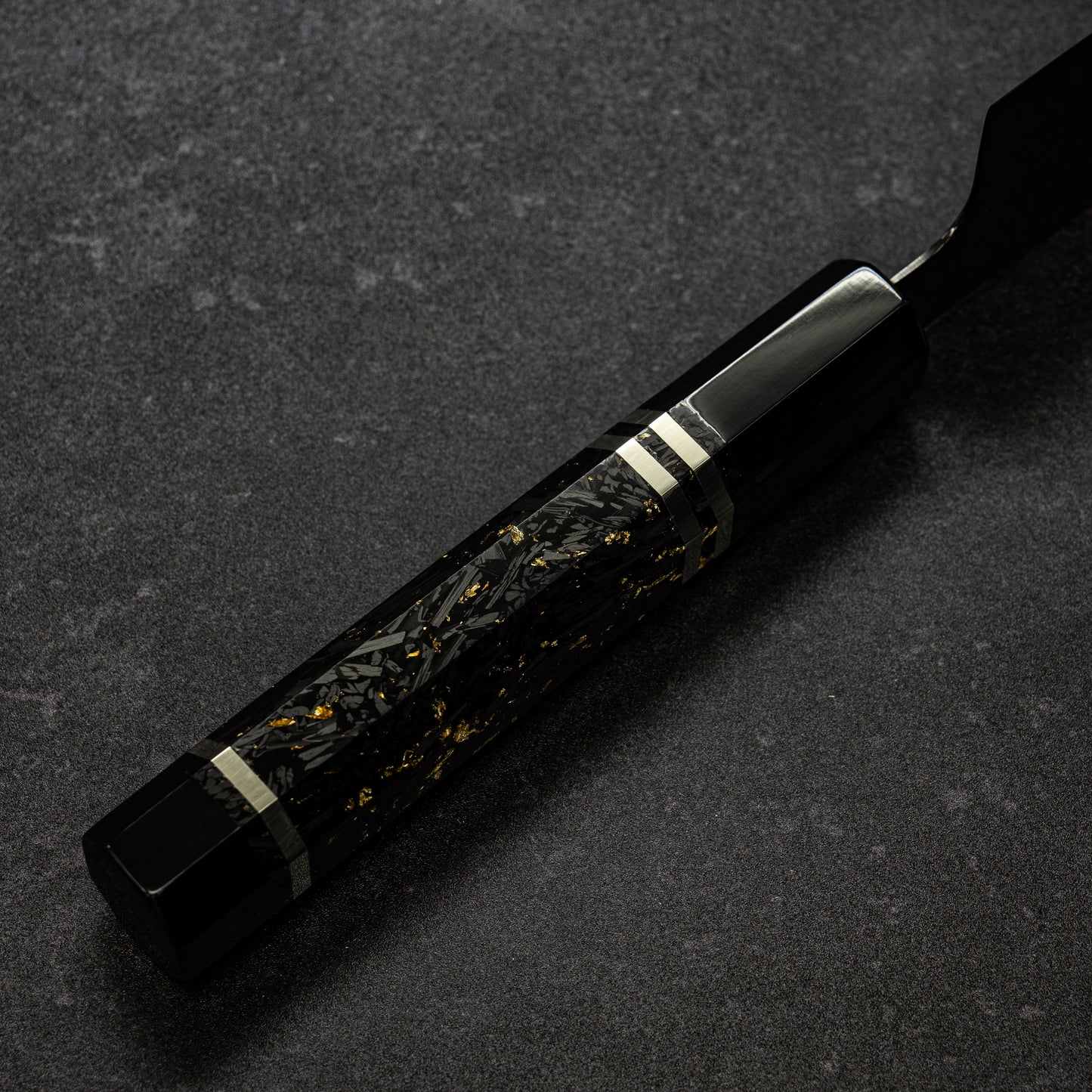 Black Coated 67lays Damascus Santoku 180mm