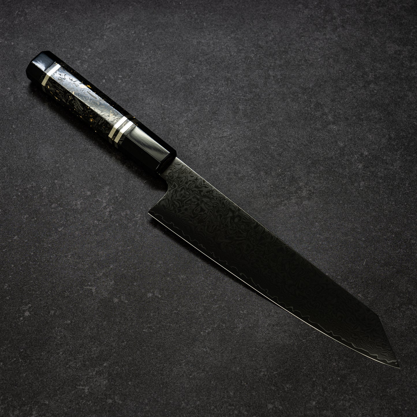 Black Coated 67lays Damascus Bunka 210mm