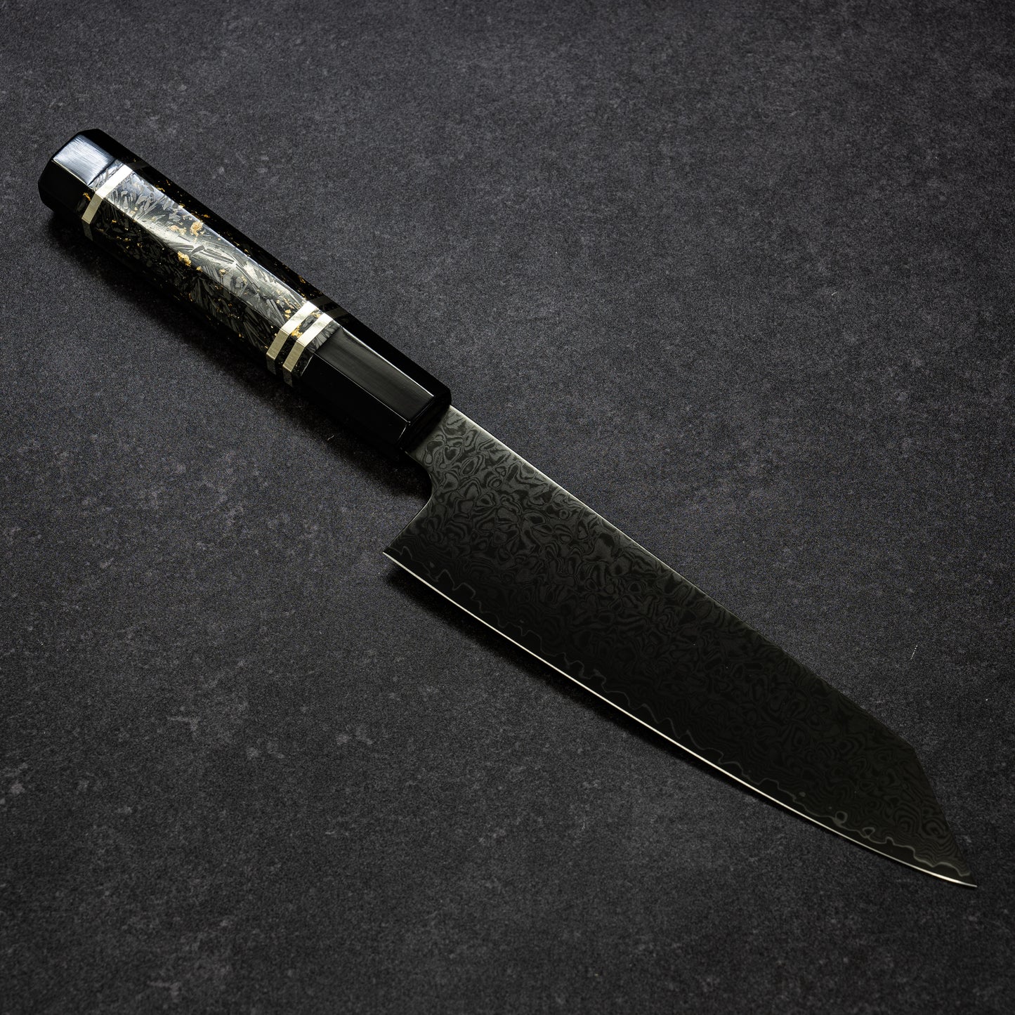Black Coated 67lays Damascus Bunka 180mm