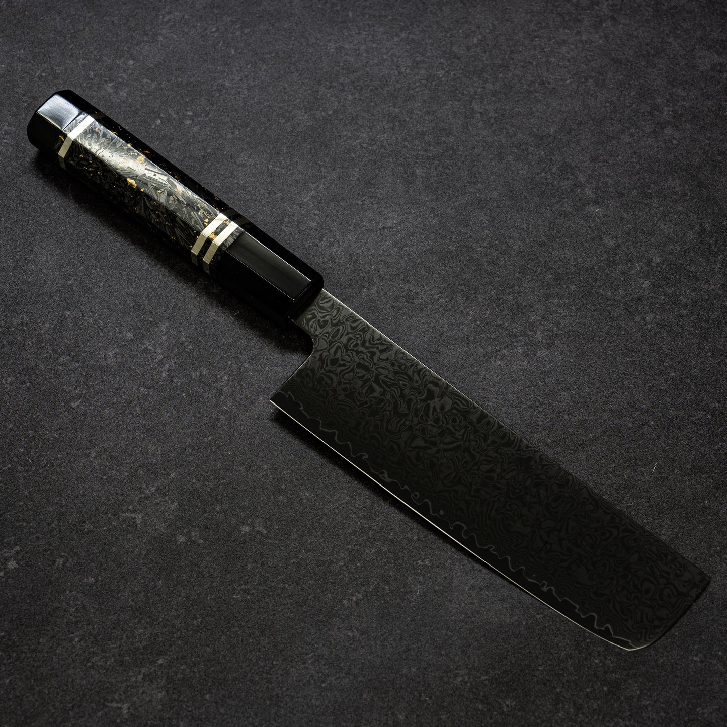 Black Coated 67lays Damascus Nakiri 170mm
