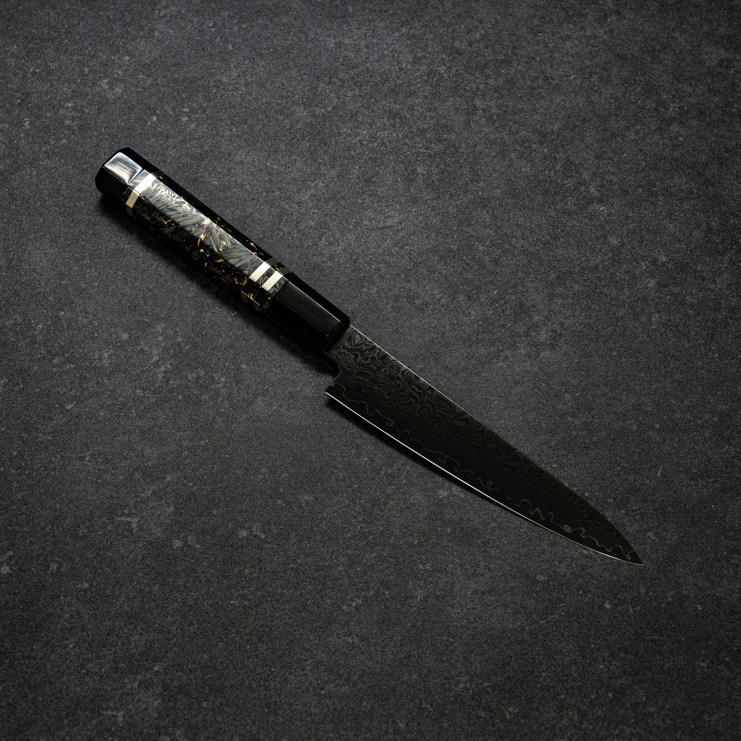 Black Coated 67lays Damascus Petty 135mm