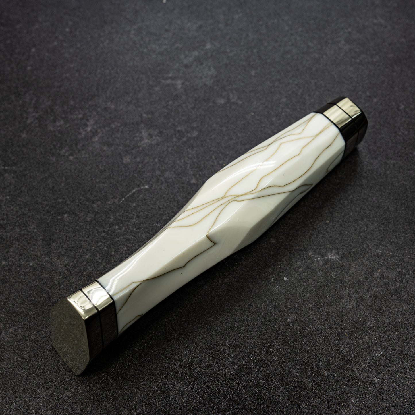 Polished Cherry Blossoms Hammered Finish 67lays Damascus Bunka 210mm Pearl Handle