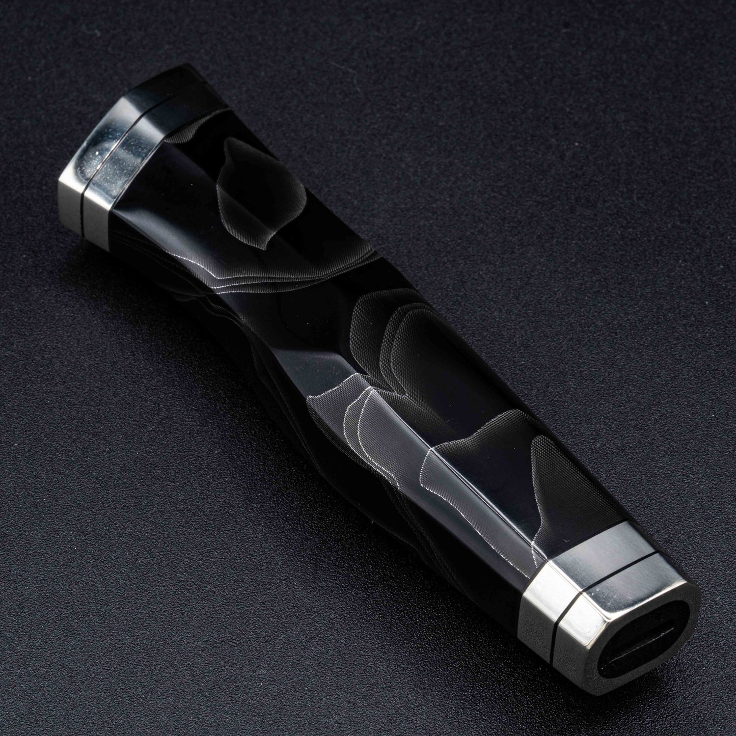 Black Cherry Blossoms Hammered Finish 67lays Damascus Bunka 210mm Onxy Handle