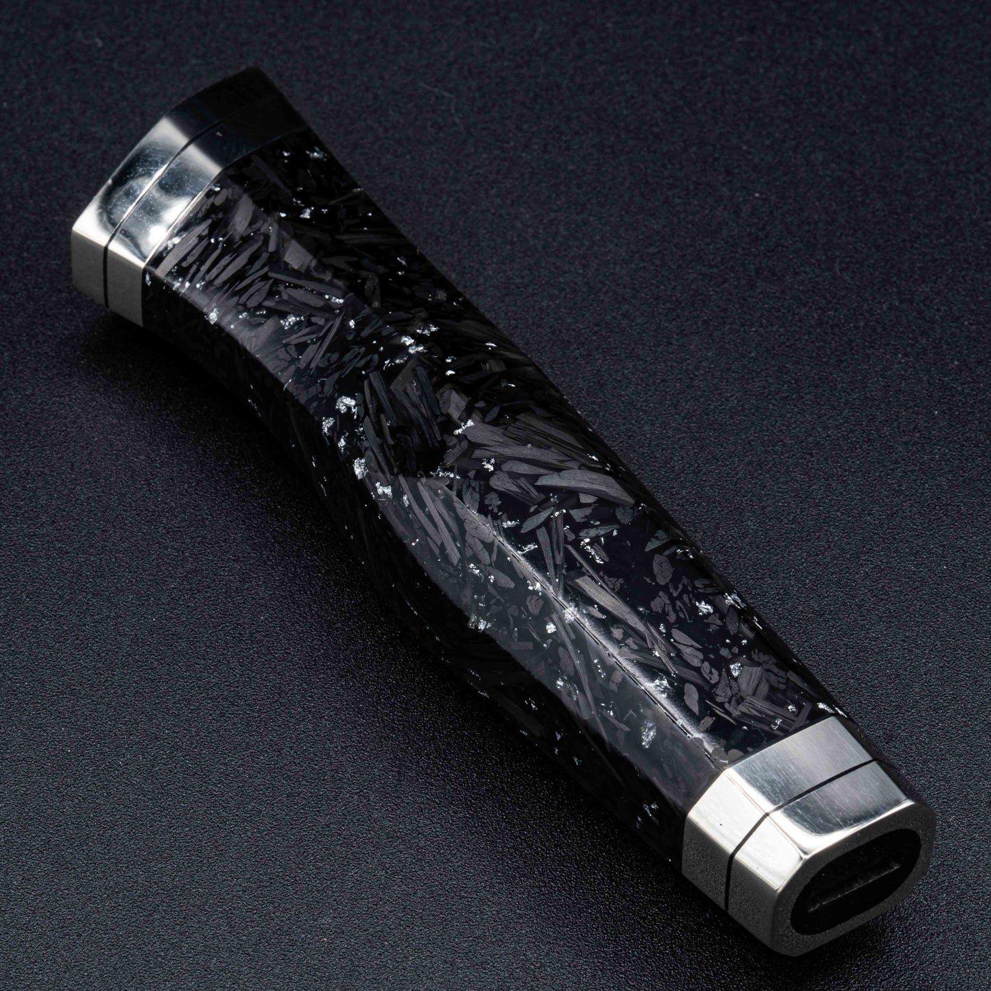Black Cherry Blossoms Hammered Finish 67lays Damascus Bunka 210mm Silver Carbon fiber Handle