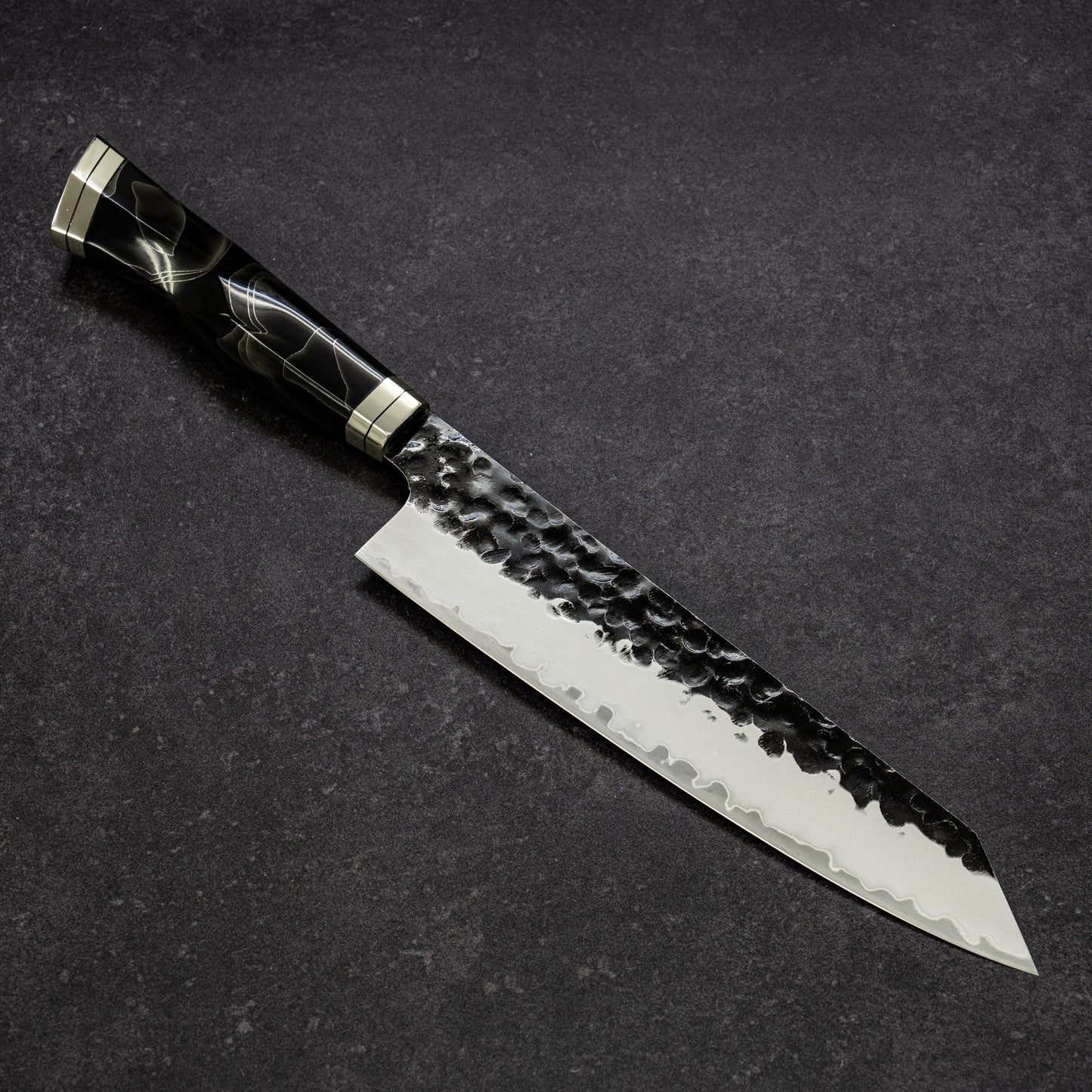 Black Hammered Finish Bunka 210mm Onxy Handle