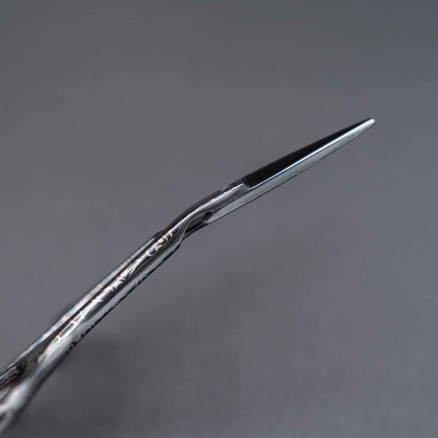 黒ダマスカス 小鋏 曲刃 / 先細