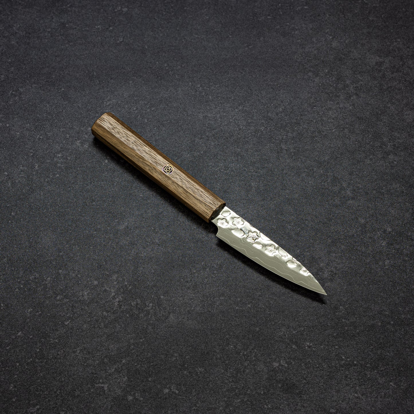 Polished Cherry Blossoms Hammered Finish 67lays Damascus Petty 90mm