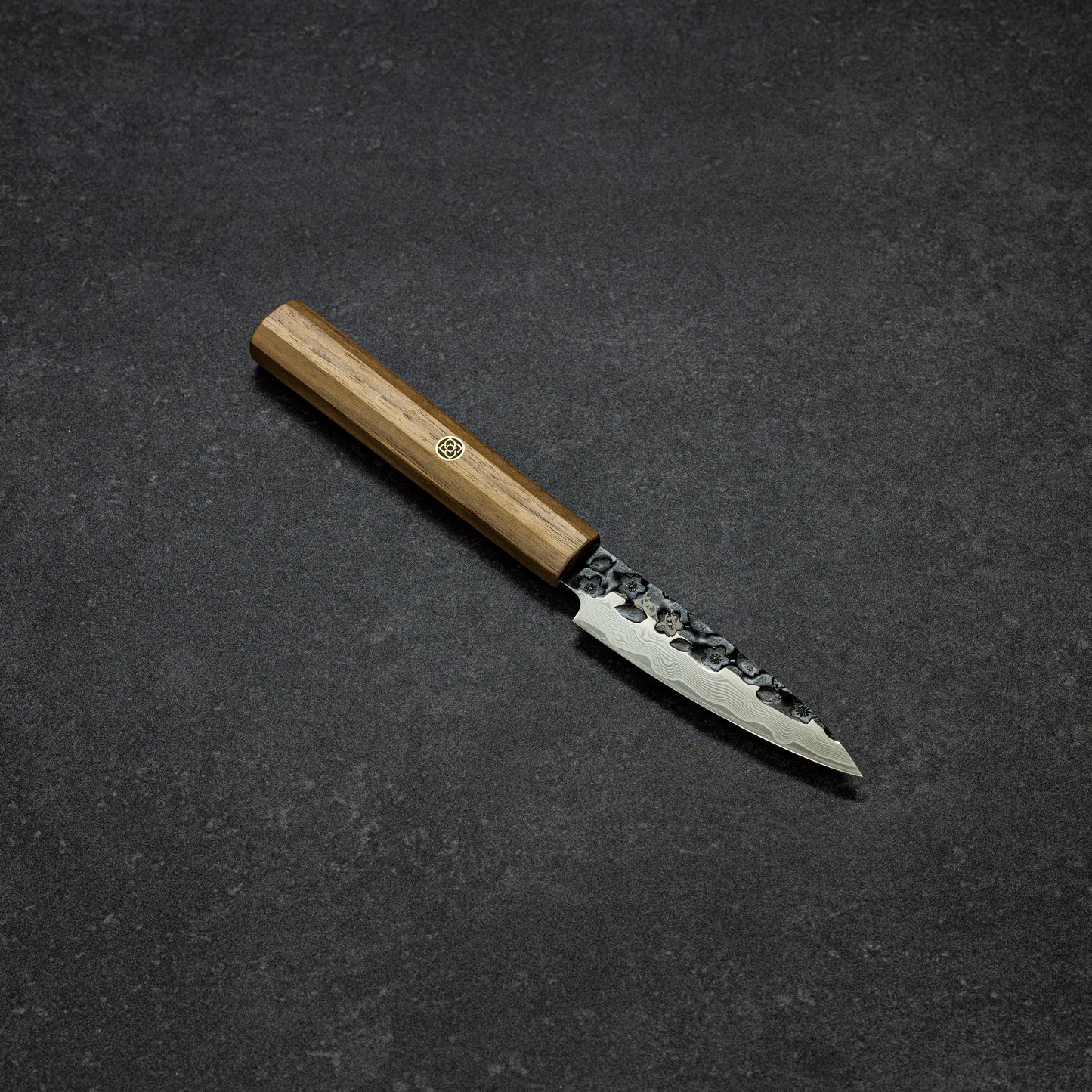 Black Cherry Blossoms Hammered Finish 67lays Damascus Petty 90mm