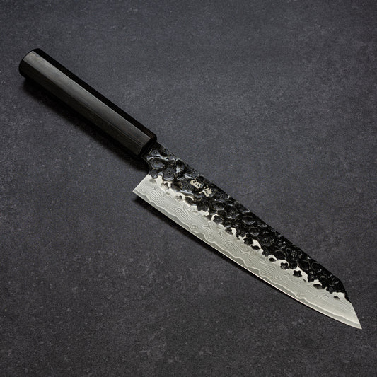 Black Cherry Blossoms Hammered Finish 67lays Damascus Bunka 210mm