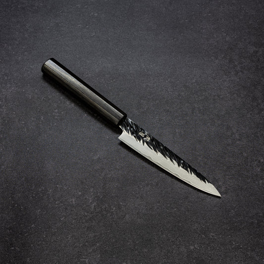 Black Scratch-Hammered Finish 67lays Damascus Petty 135mm