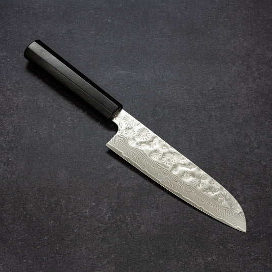 Fireworks & Goldfish Hammered Finish 67lays Damascus Santoku 180mm