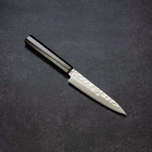 Polished Maple Stream Hammered Finish 67lays Damascus Petty 135mm