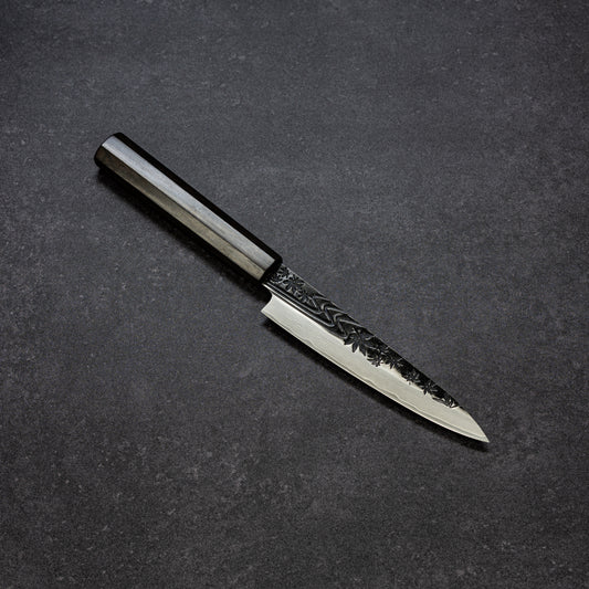 Black Maple Stream Hammered Finish 67lays Damascus Petty 135mm