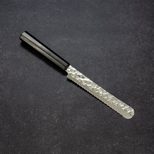 Polished Cherry Blossoms Hammered Finish 67lays Damascus Mini-Bread Knife 150mm