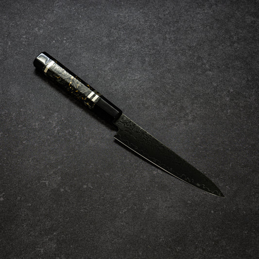 Black Coated 67lays Damascus Petty 135mm