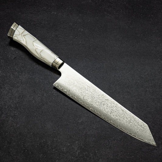 67lays Damascus Bunka 210mm Pearl Handle