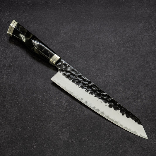 Black Hammered Finish Bunka 210mm Onxy Handle