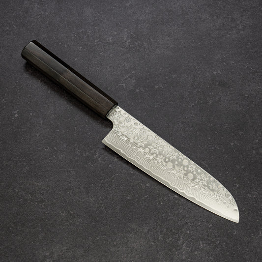 Snowflake Hammered Finish 67lays Damascus Santoku 180mm