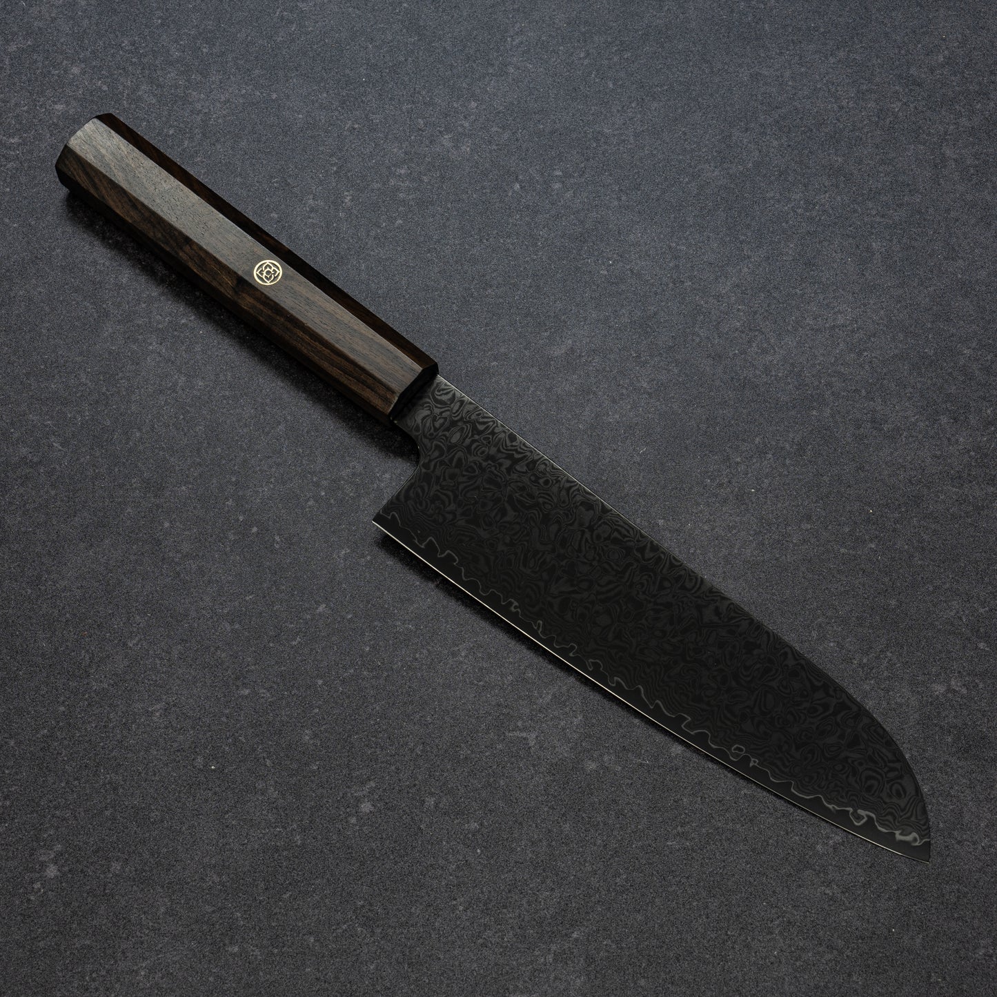 ブラックコーティング 67層ダマスカス 三徳 180mm 