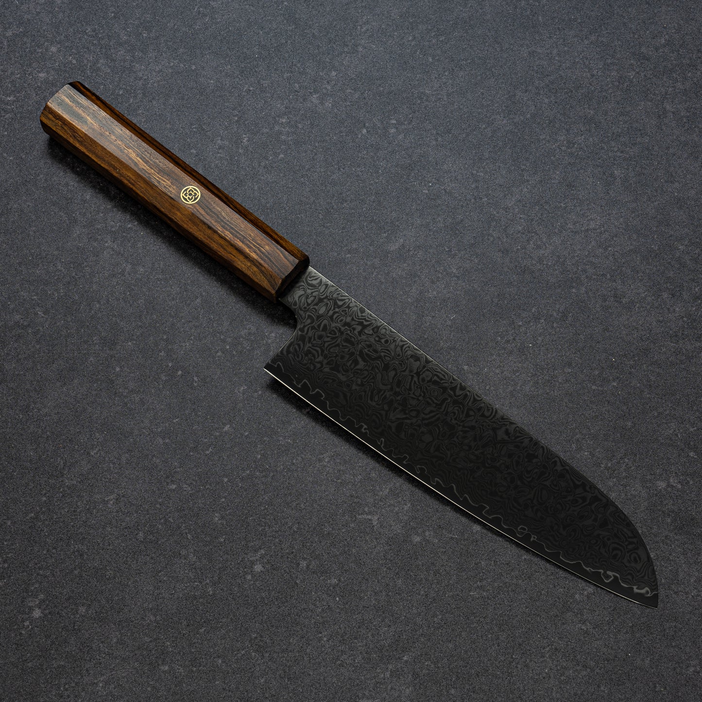 ブラックコーティング 67層ダマスカス 三徳 180mm 