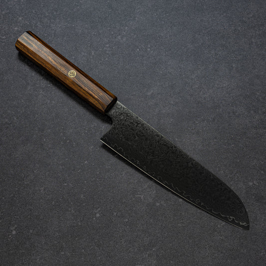 ブラックコーティング 67層ダマスカス 三徳 180mm 