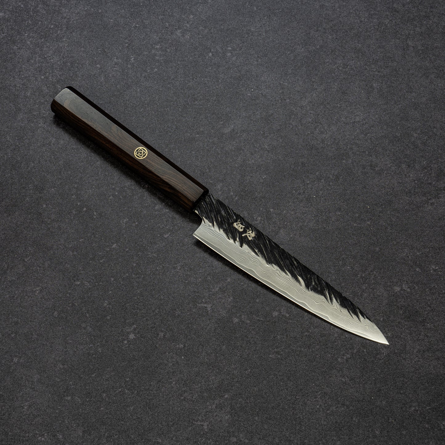 黒打 スクラッチ鎚目 67層ダマスカス ペティ 135mm