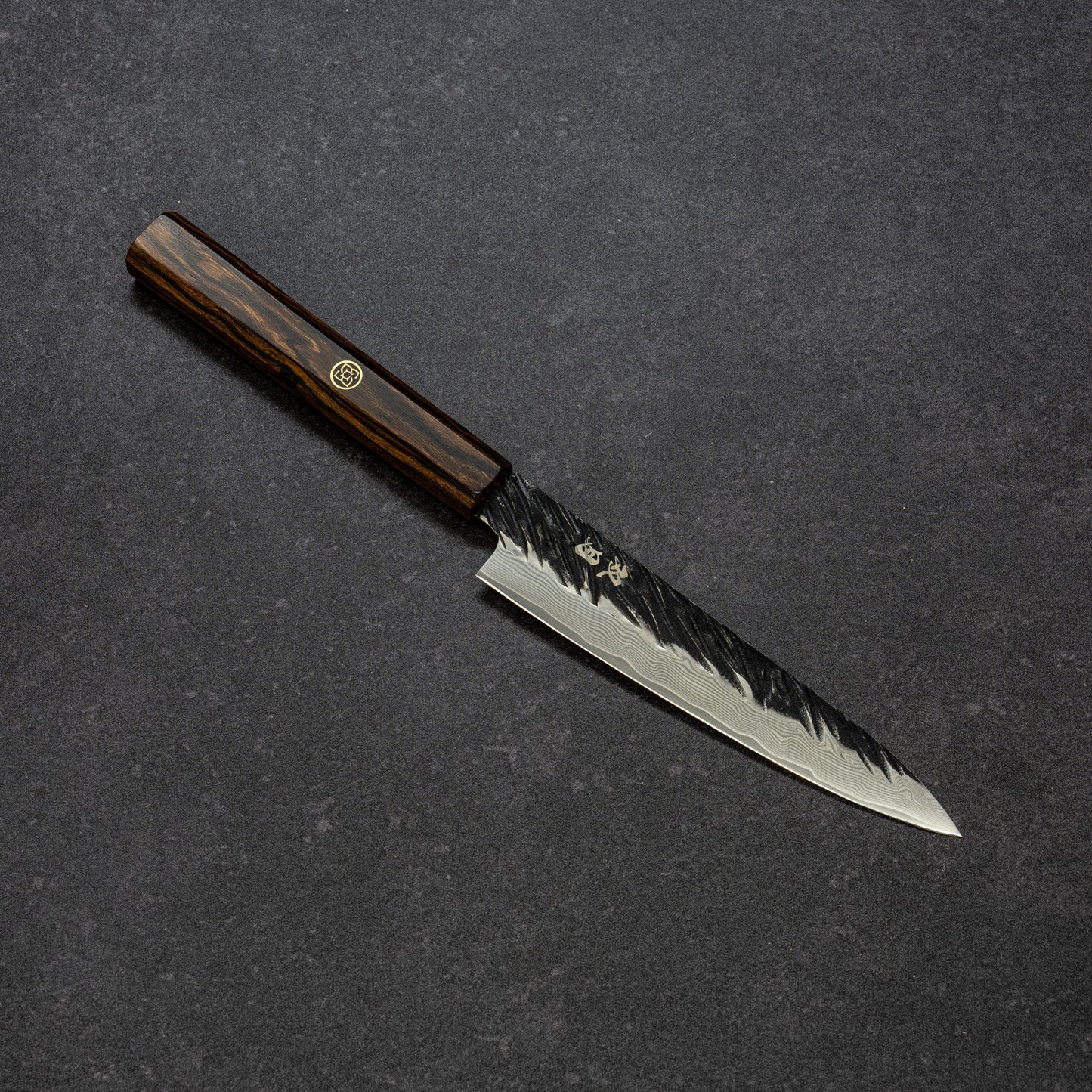 黒打 スクラッチ鎚目 67層ダマスカス ペティ 135mm