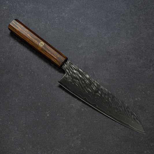 ブラックコーティング スクラッチ鎚目 67層ダマスカス 文化 180mm 