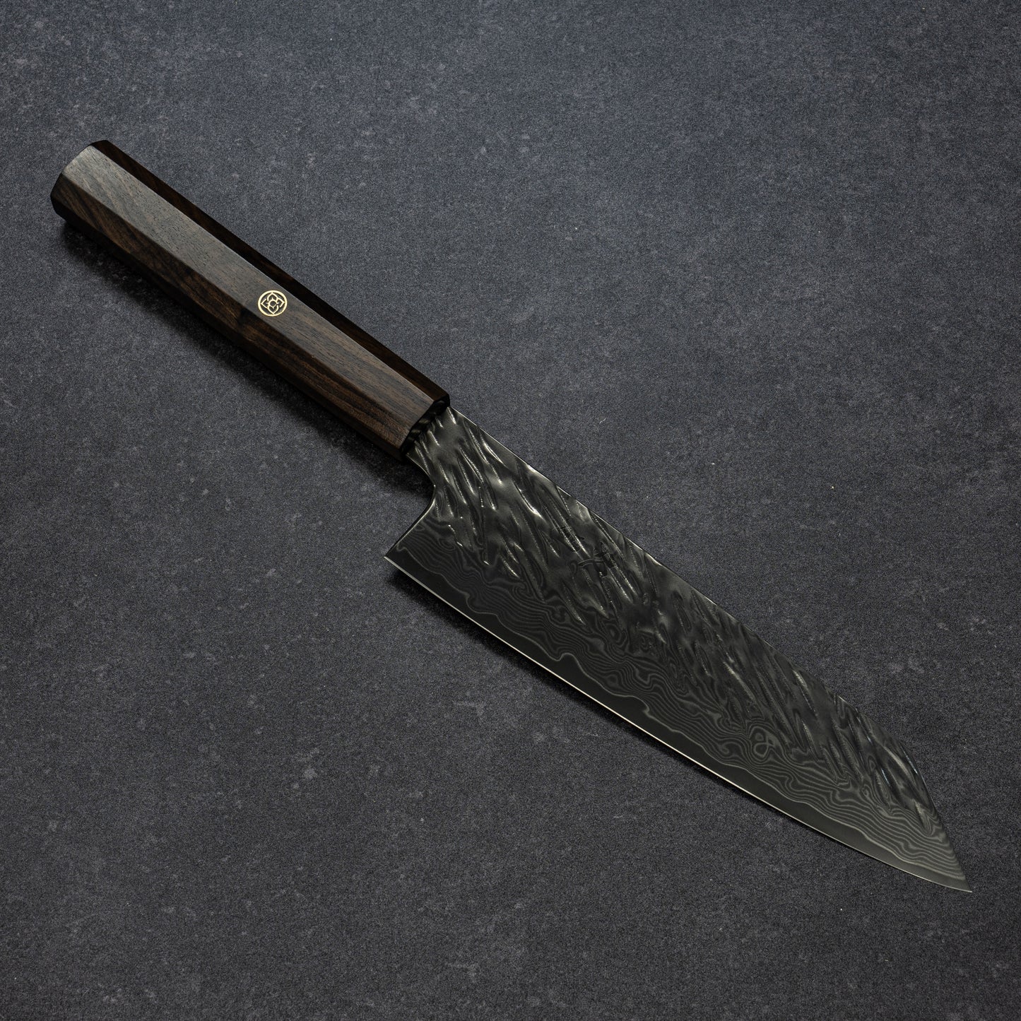 ブラックコーティング スクラッチ鎚目 67層ダマスカス 文化 180mm