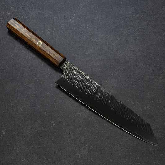 ブラックコーティング スクラッチ鎚目 67層ダマスカス 文化 210mm 