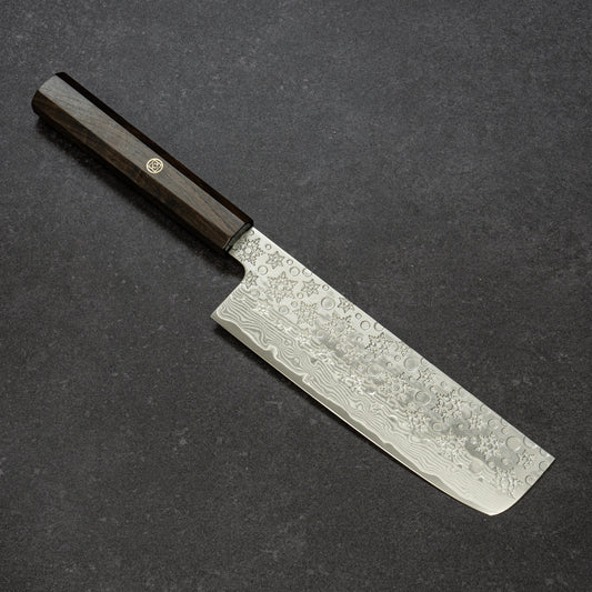 Snowflake Hammered Finish 67lays Damascus Nakiri 170mm