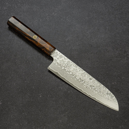 Snowflake Hammered Finish 67lays Damascus Santoku 180mm