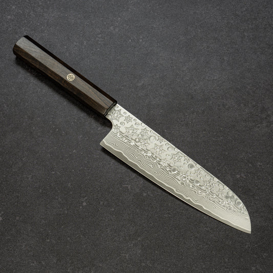 Snowflake Hammered Finish 67lays Damascus Santoku 180mm