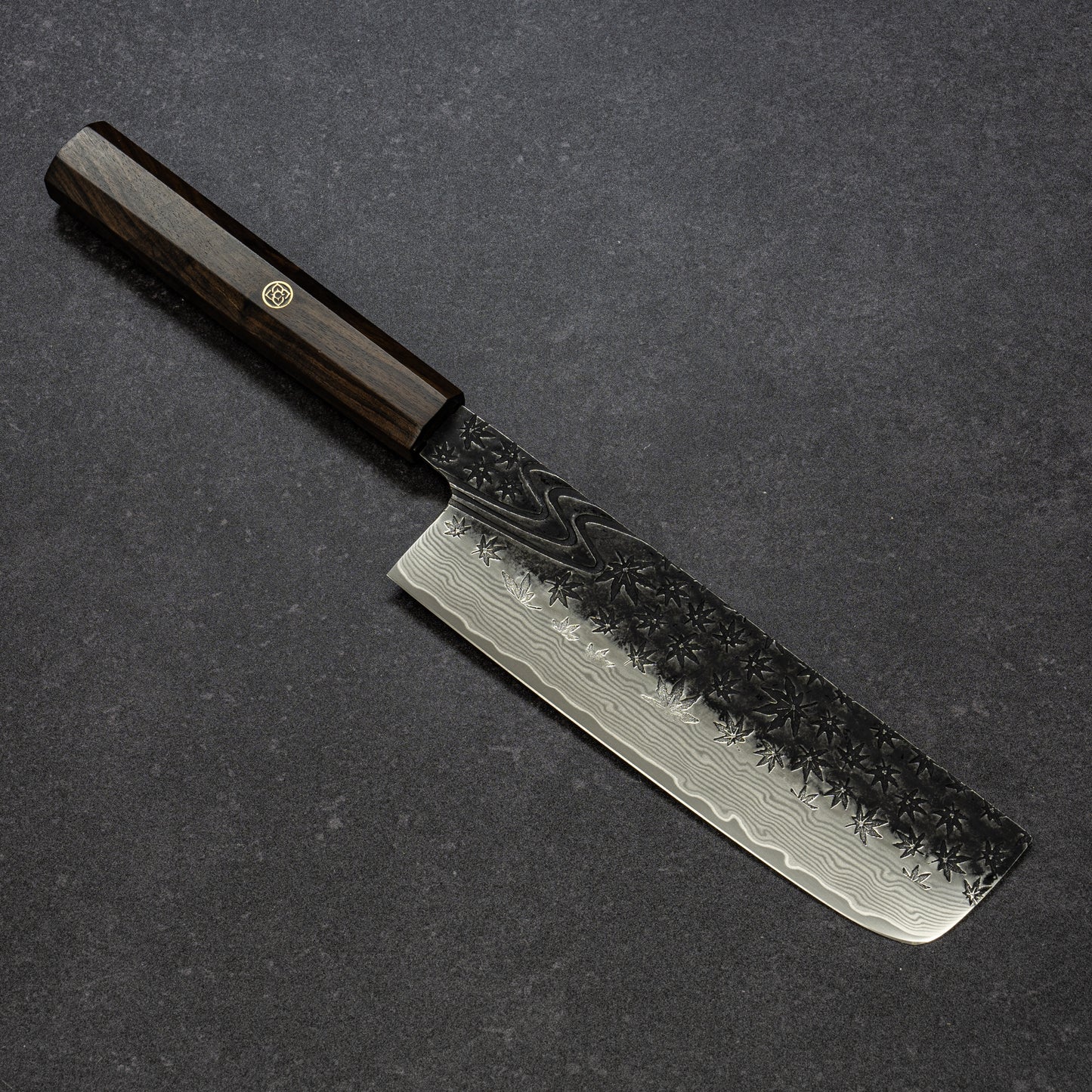 黒打 楓流水鎚目 67層ダマスカス 菜切 170mm