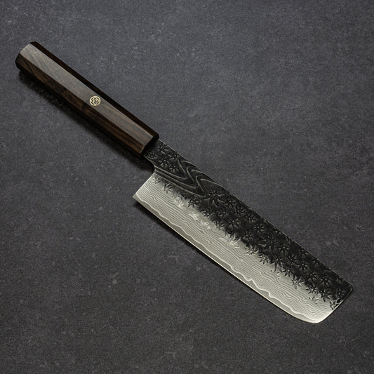 黒打 楓流水鎚目 67層ダマスカス 菜切 170mm