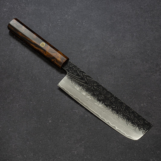 黒打 楓流水鎚目 67層ダマスカス 菜切 170mm