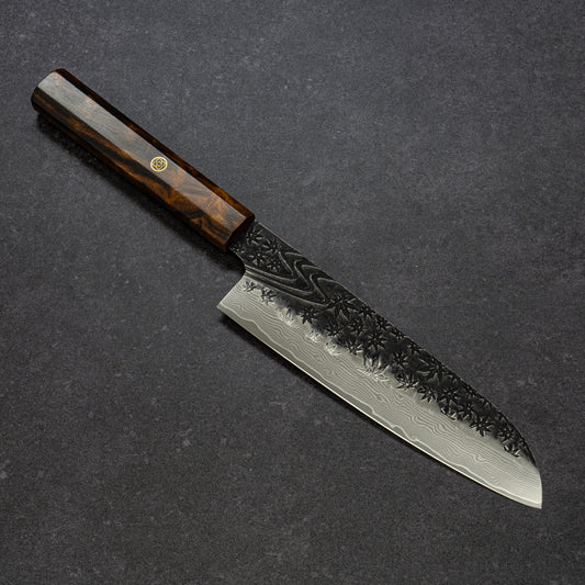 黒打 楓流水鎚目 67層ダマスカス 三徳 180mm