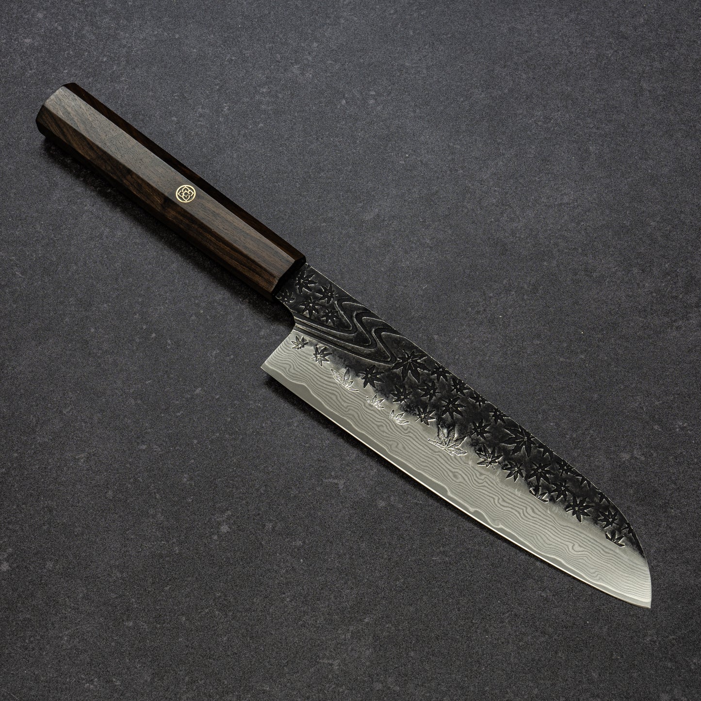 黒打 楓流水鎚目 67層ダマスカス 三徳 180mm