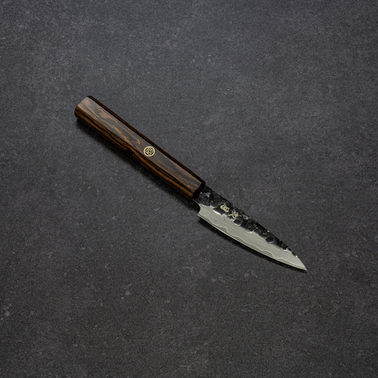 Black Cherry Blossoms Hammered Finish 67lays Damascus Petty 90mm