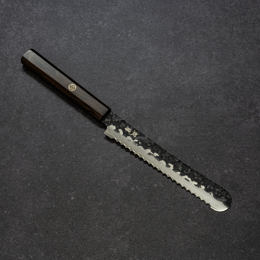 Black Cherry Blossoms Hammered Finish 67lays Damascus Mini-Bread Knife 150mm