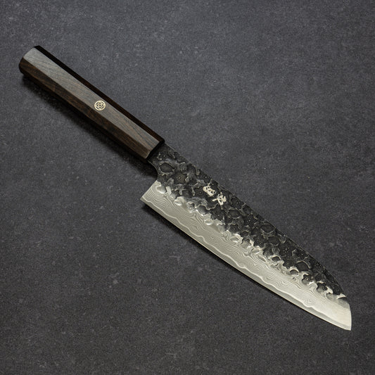 Black Cherry Blossoms Hammered Finish 67lays Damascus Santoku 180mm