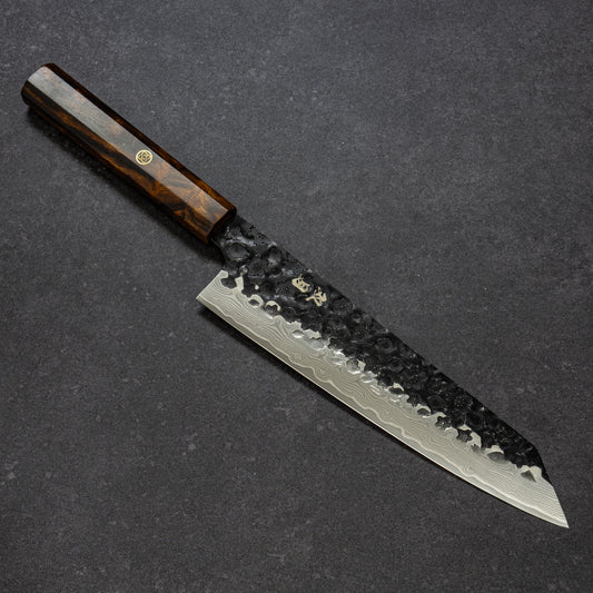 Black Cherry Blossoms Hammered Finish 67lays Damascus Bunka 210mm