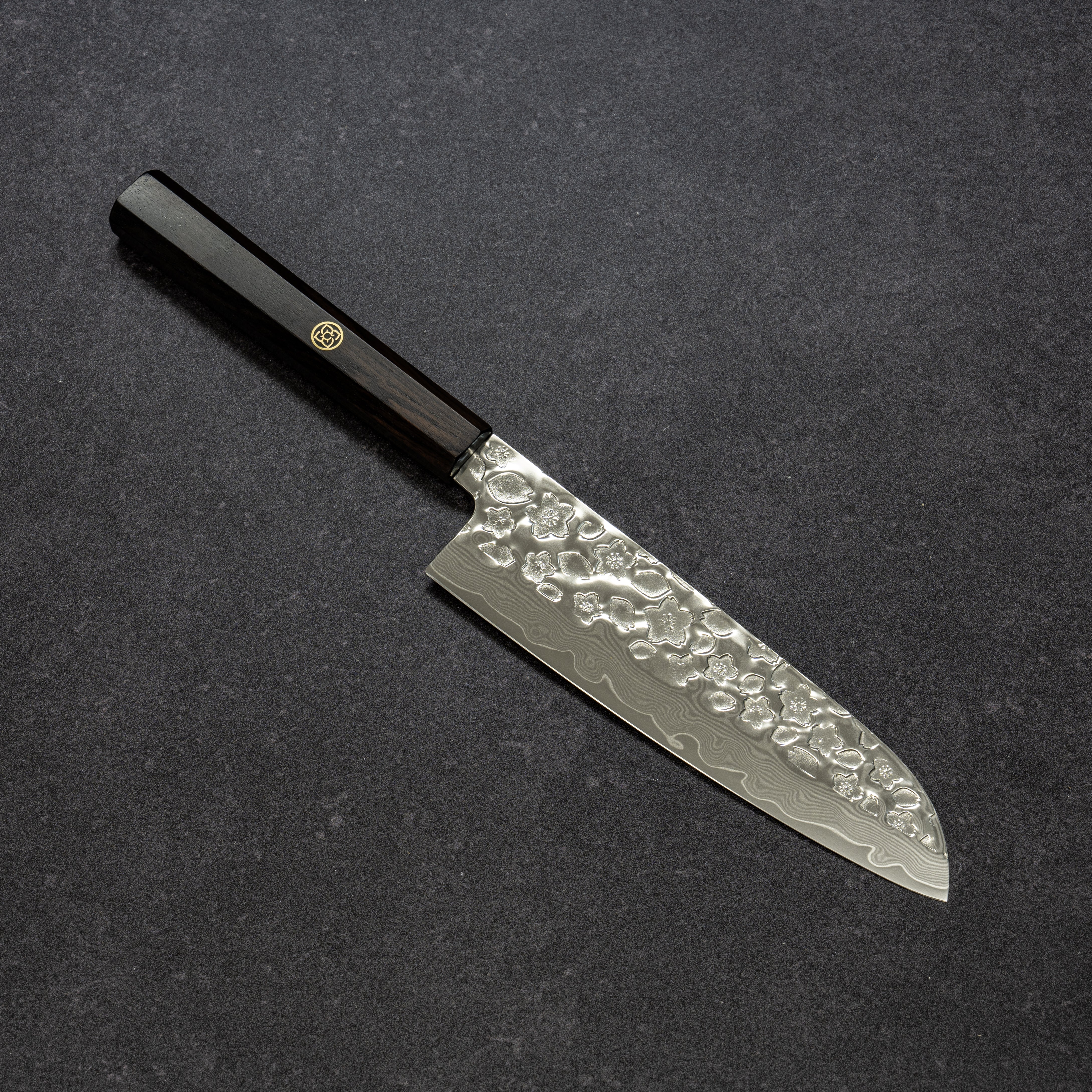 Polished Cherry Blossoms Hammered Finish 67lays Damascus Mini