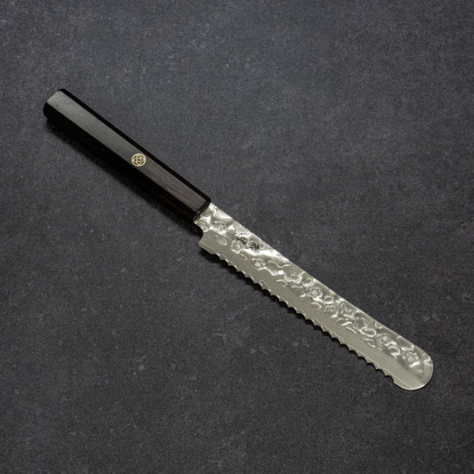 Polished Cherry Blossoms Hammered Finish 67lays Damascus Mini-Bread Knife 150mm