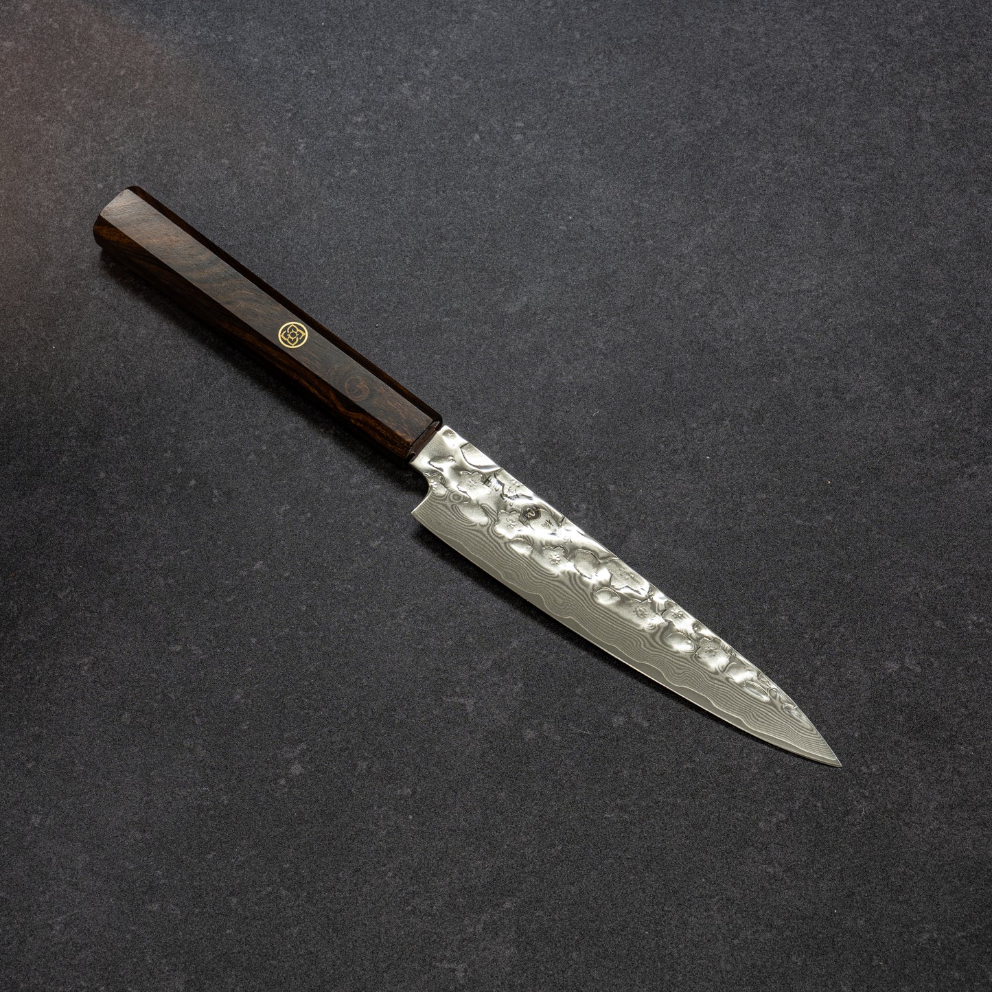 Polished Cherry Blossoms Hammered Finish 67lays Damascus Petty 135mm