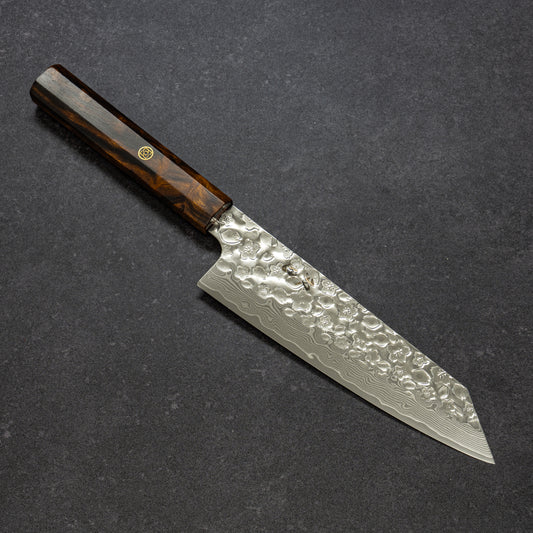 Polished Cherry Blossoms Hammered Finish 67lays Damascus Bunka 180mm